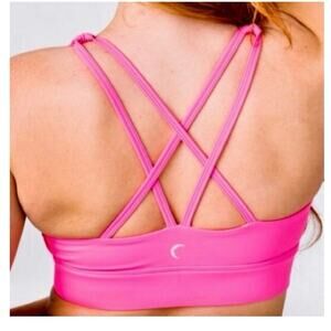 Zyia Active Light n Tight Padded Strappy Bra Pink Available in Large and 3X XXXL